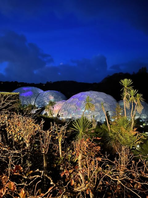 eden project biome at night